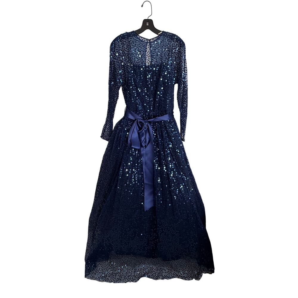 John Anthony Vintage navy long-sleeve evening gown size 12